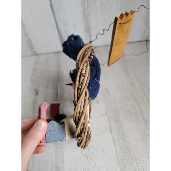 Let It Snow wooden wreath sign Xmas hanging rustic - Picture 6 of 8